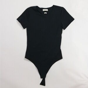 Babaton Black Short Sleeve Bodysuit